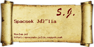 Spacsek Júlia névjegykártya